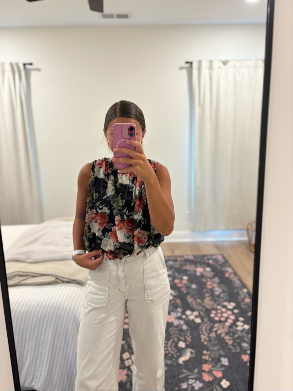 Anthropologie Bubble Floral Tank Size Small